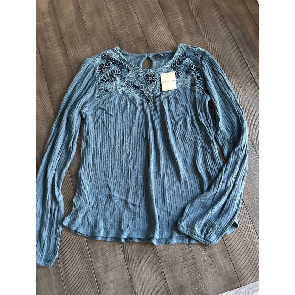 Women's Lucky Brand Blouse Size S Blue